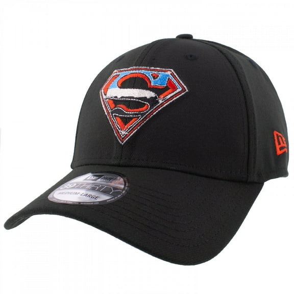 Superman Steel Logo New Era 39Thirty Fitted Hat-Small/Medium