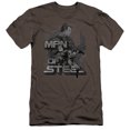 thumbnail image 1 of Superman Steel Poses Premium Adult Slim Fit 30/1 T-Shirt Charcoal, 1 of 1
