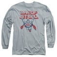 thumbnail image 1 of Superman Steel Retro Long Sleeve Adult 18/1 T-Shirt Athletic Heather, 1 of 1