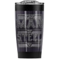 thumbnail image 1 of Superman Steel Text Stainless Steel Tumbler 20 oz Coffee Travel Mug/Cup, Vacuum Insulated & Double Wall with Leakproof Sliding Lid | Great for Hot Drinks and Cold Beverages, 1 of 7