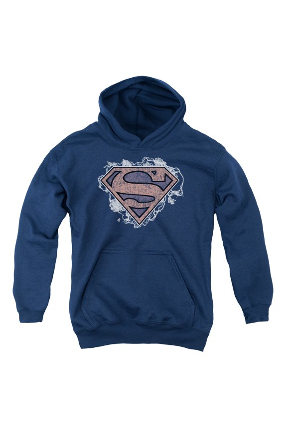 Superman - Storm Cloud Supes - Youth Hooded Sweatshirt - Large