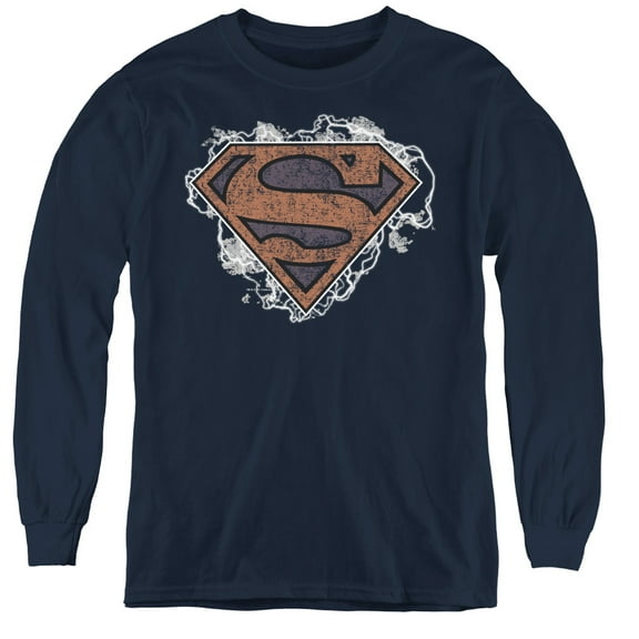 Superman - Storm Cloud Supes - Youth Long Sleeve Shirt - X-Large