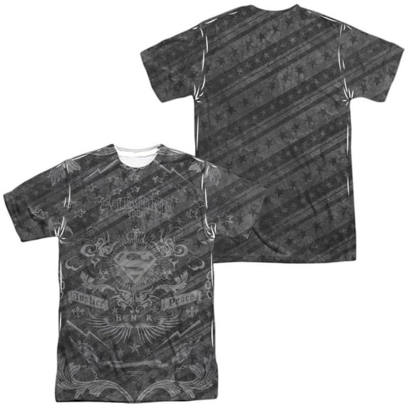 Superman Submit Unisex Adult Sublimated Costume T Shirt (Front/Back), Medium Multicolor