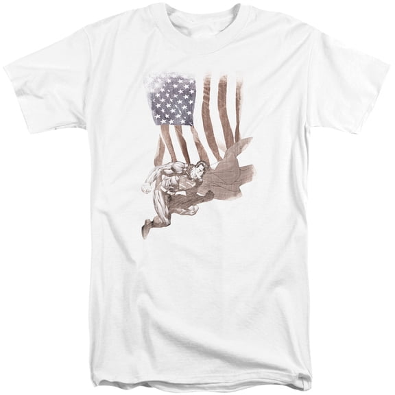 Superman Super American Adult Tall T-Shirt White