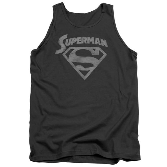 Superman Super Arch Adult Tank Top Charcoal