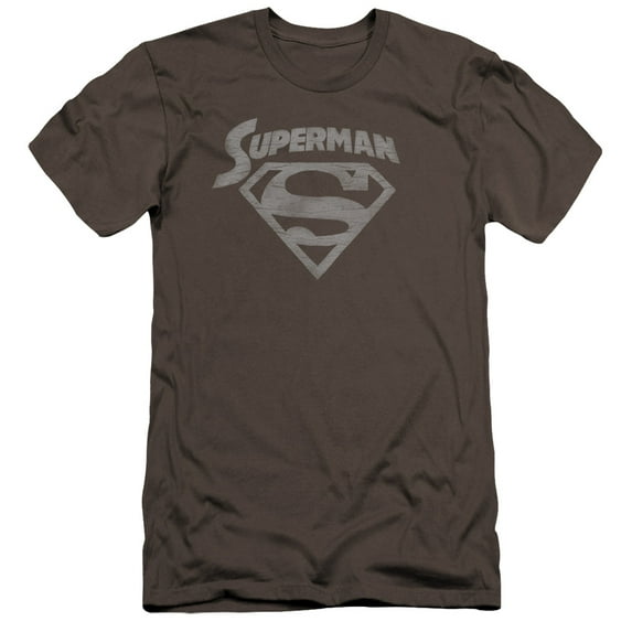 Superman Super Arch Premium Adult Slim Fit 30/1 T-Shirt Charcoal