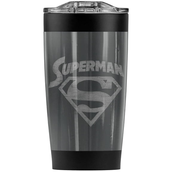 Superman Super Arch Stainless Steel Tumbler 20 oz Coffee Travel Mug/Cup, Vacuum Insulated & Double Wall with Leakproof Sliding Lid | Great for Hot Drinks and Cold Beverages