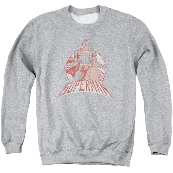Superman Super Bad Adult Crewneck Sweatshirt Athletic Heather