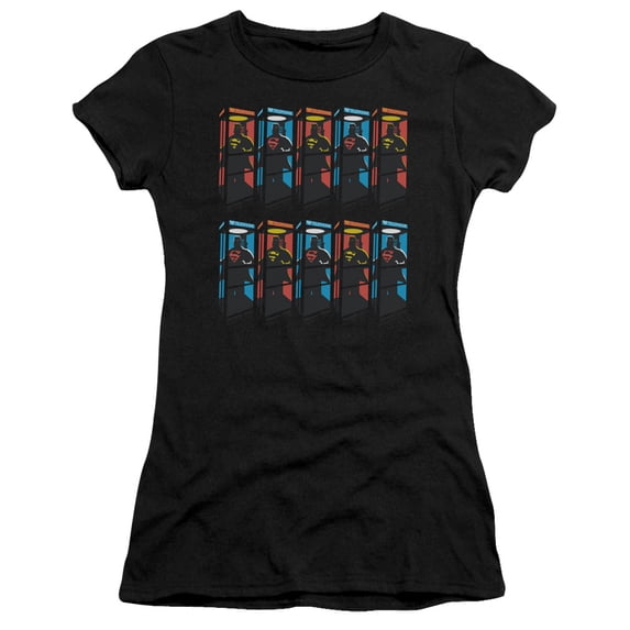 Superman Super Booths Junior Women's T-Shirt Sheer Black