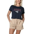 thumbnail image 1 of Superman Super College Women's Crop Top T-Shirt, Navy, Small, 1 of 4