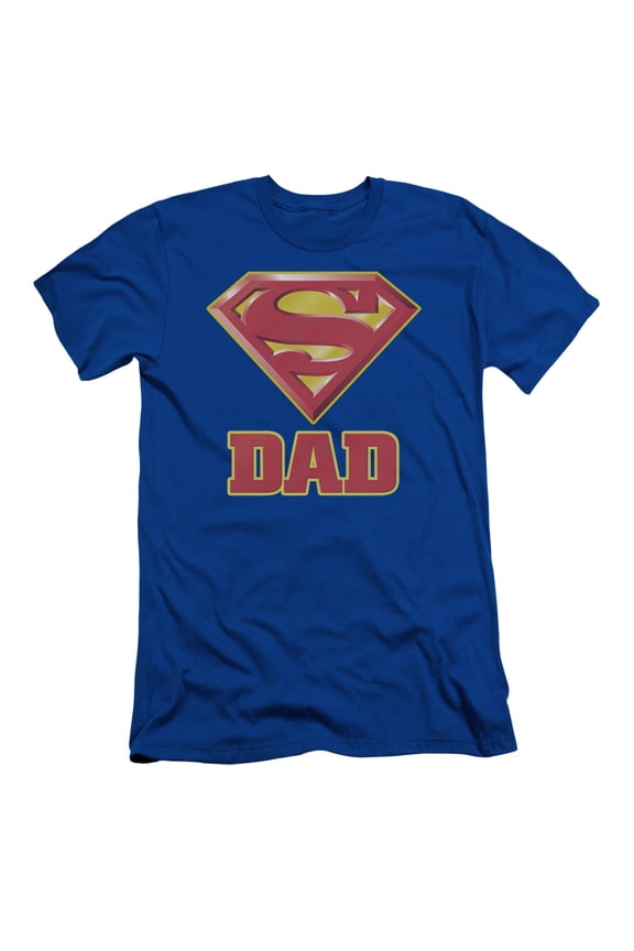 Superman Super Dad Adult 30/1 T-Shirt Royal Blue