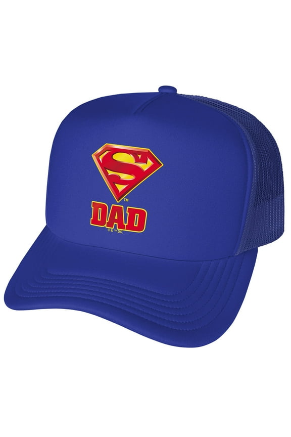 Superman Super Dad Shield Logo Foam Snapback Trucker Hat - Unisex for Men and Women