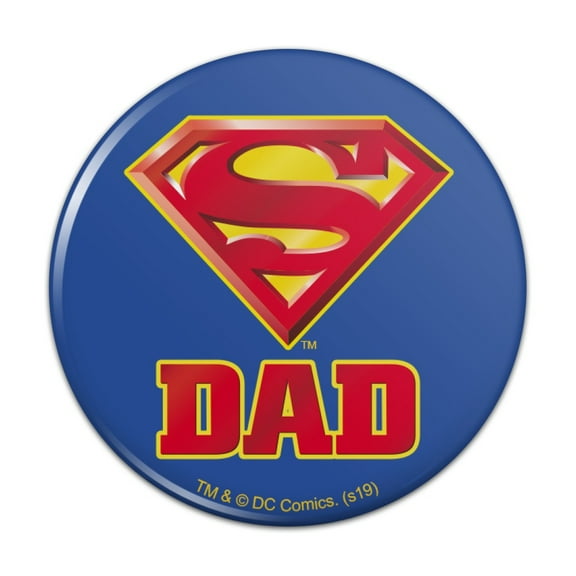Superman Super Dad Shield Logo Kitchen Refrigerator Locker Button Magnet
