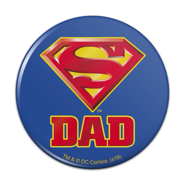 Superman Super Dad Shield Logo Kitchen Refrigerator Locker Button