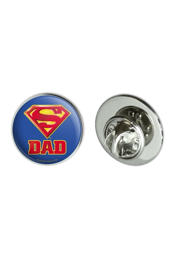 Superman Super Dad Shield Logo Metal 0.75" Lapel Hat Pin Tie Tack Pinback