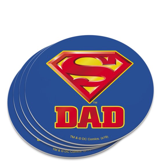 Superman Super Dad Shield Logo Novelty Coaster Set