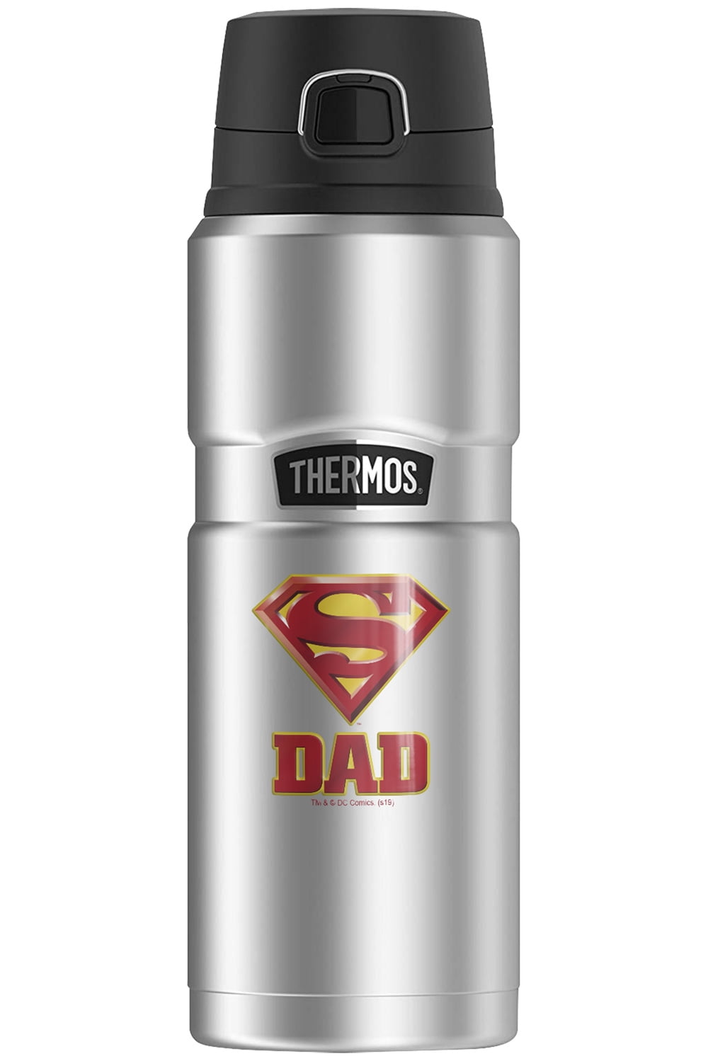 Superman 25 oz Water Bottle “Man Of Steel” Transparent Blue