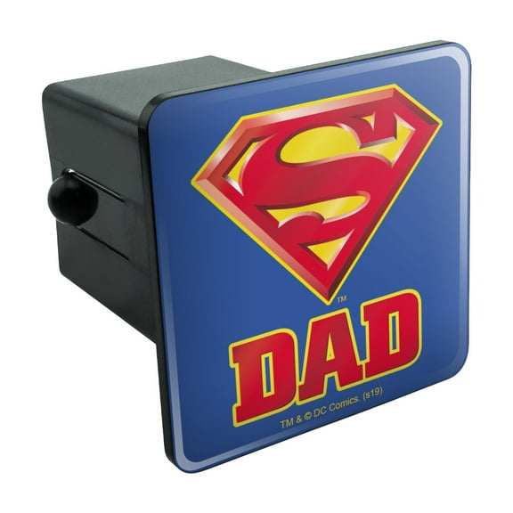 Superman Super Dad Shield Logo Tow Trailer Hitch Cover Plug Insert