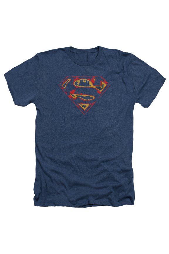 Superman - Super Distressed - Heather Short Sleeve Shirt - Large