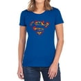thumbnail image 1 of Superman Super Distressed Women's T Shirt, Royal, 2X-Large, 1 of 6