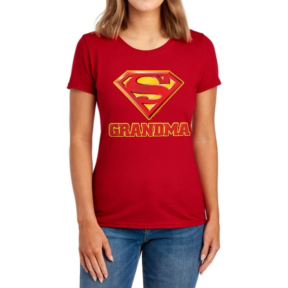 Superman Super Grandma Women's T Shirt, Red, Medium