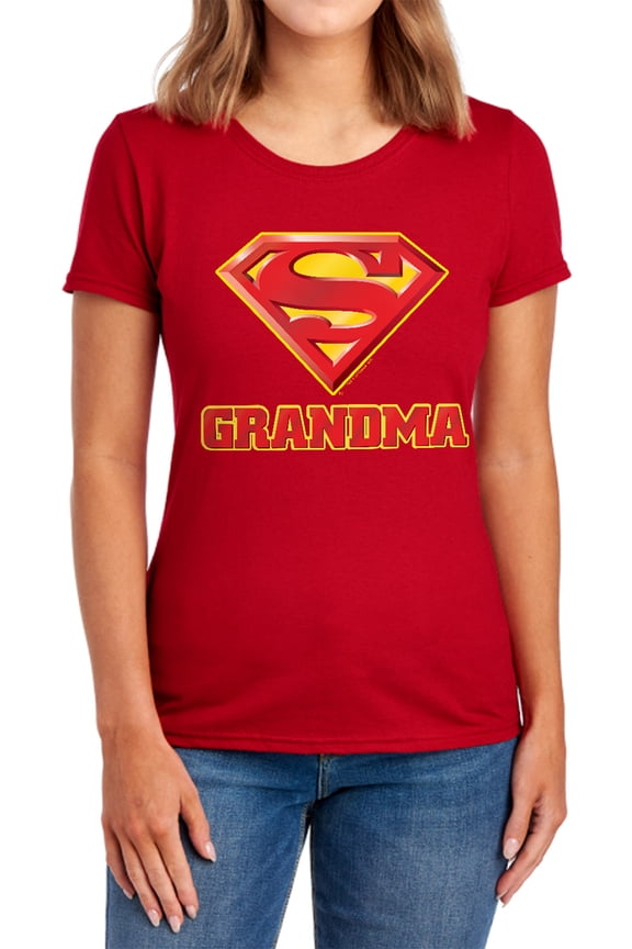 Superman Super Grandma Women's T Shirt, Red, Small