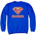 thumbnail image 1 of Superman Super Grandpa Adult Crewneck Sweatshirt Royal Blue, 1 of 1
