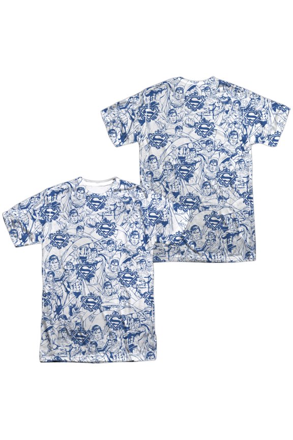 Superman Super is The Man Unisex Adult Sublimated Costume T Shirt (Front/Back), 3X-Large Multicolor