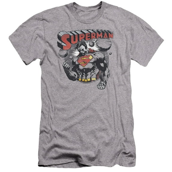 Superman Super Ko Premium Adult Slim Fit 30/1 T-Shirt Athletic Heather