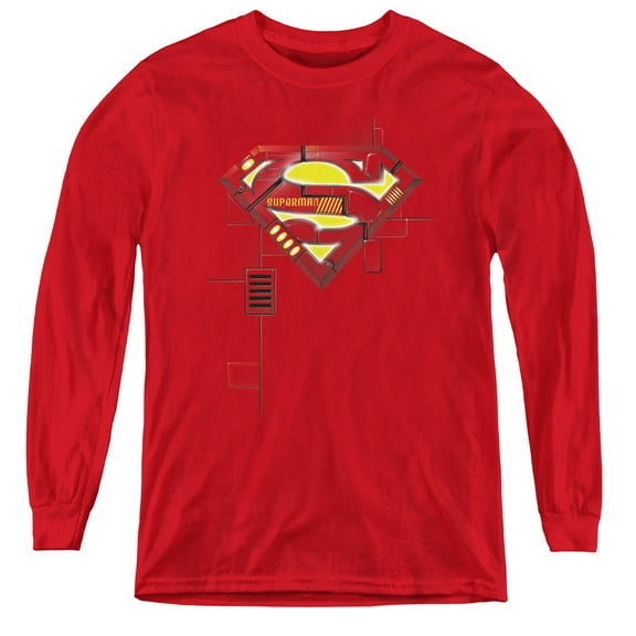 Superman - Super Mech Shield - Youth Long Sleeve Shirt - Small