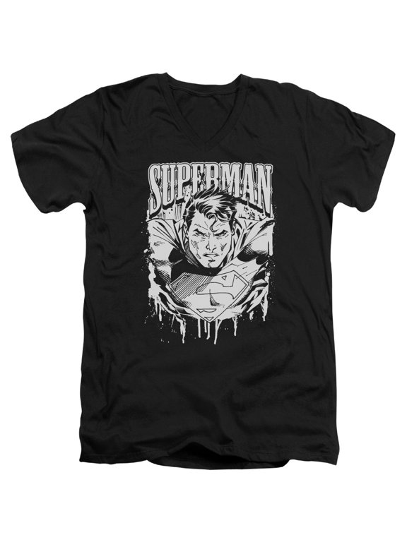 Superman - Super Metal - Slim Fit V Neck Shirt - Medium