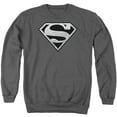 thumbnail image 1 of Superman Super Metall T-Shirtic Shield Adult Crewneck Sweatshirt Charcoal, 1 of 1