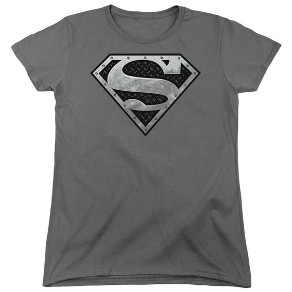 Superman Super Metall T-Shirtic Shield Women's T-Shirt Charcoal