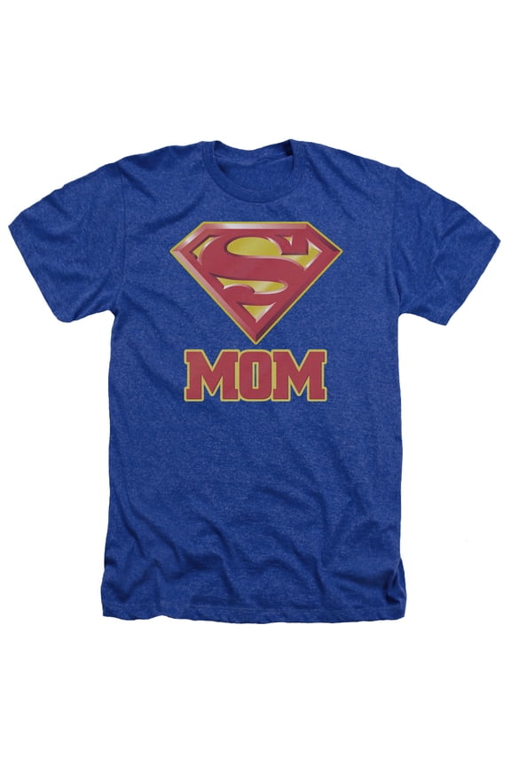 Superman Men's Super Mom T-shirt Small Royal