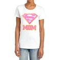 thumbnail image 1 of Superman Super Mom Pink Women's T Shirt (2X-Large) White, 1 of 6