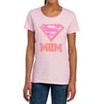 thumbnail image 1 of Superman Super Mom Pink Women's T Shirt, Pink, 2X-Large, 1 of 6