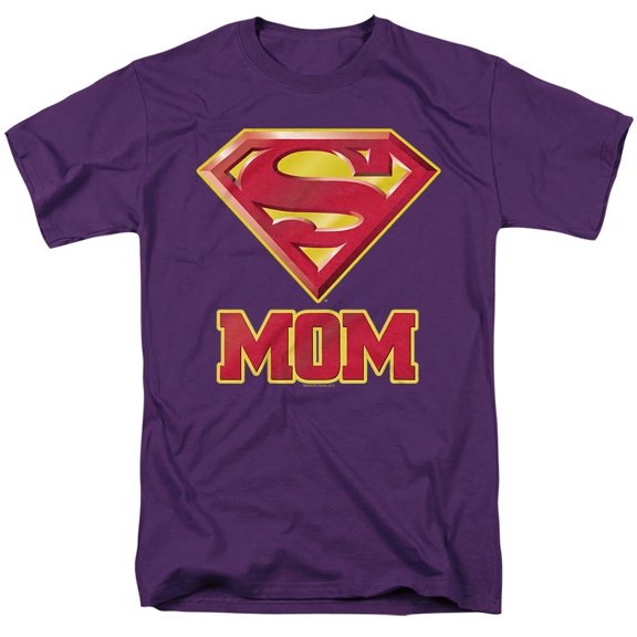 Superman Super Mom Unisex Adult T Shirt, Purple, 5X-Large