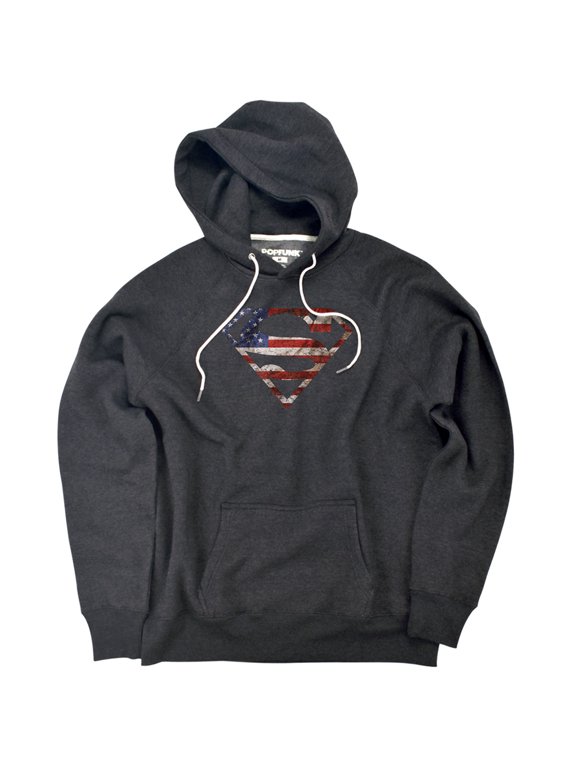Super Patriot Unisex Adult Slim Fit Pull-Over Heather Hoodie, Charcoal, Small