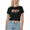 thumbnail image 1 of Superman Super Reveal Women's Crop Top T-Shirt, Black, Medium, 1 of 4