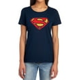 thumbnail image 1 of Superman Super Rough Women's T Shirt, Navy, Small, 1 of 6