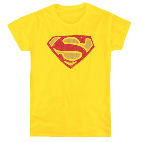 Superman Super Rough Women's T Shirt, Yellow, Small