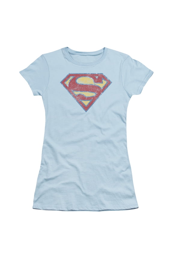 Superman Super S Junior Women's T-Shirt Sheer Light Blue