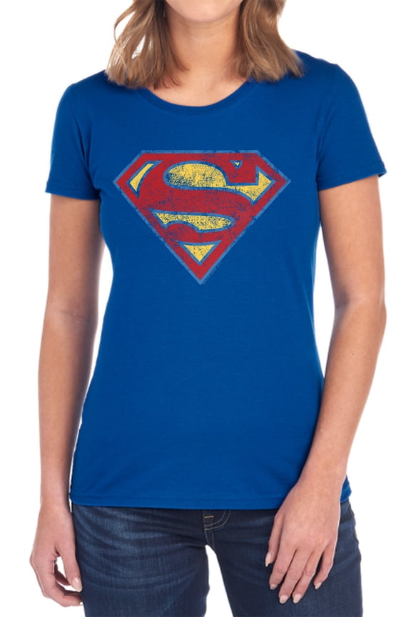 Superman Super S Women's T Shirt, Royal, Medium