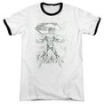 thumbnail image 1 of Superman Super Sketch Adult Ringer T-Shirt White Black, 1 of 1