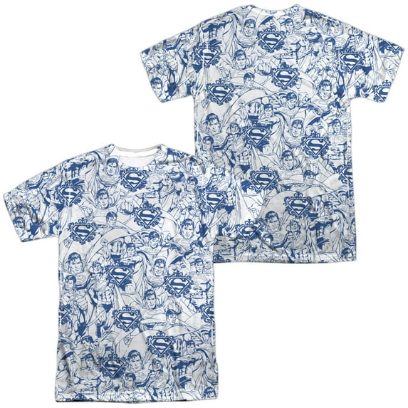 Superman Super is The Man Unisex Adult Sublimated Costume T Shirt (Front/Back), 2X-Large Multicolor
