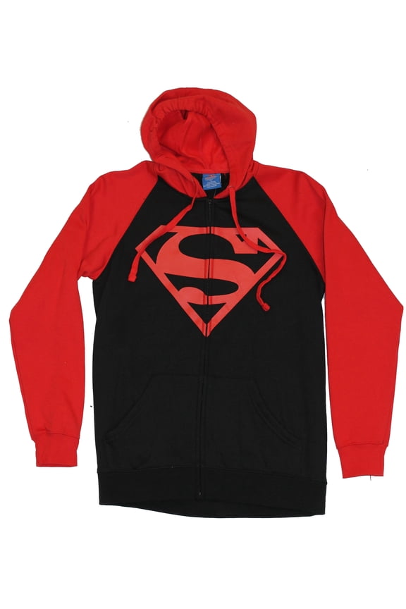SuperBoy Mens Hoodie Sweatshirt - Classic Red and Black Logo (X-Small)