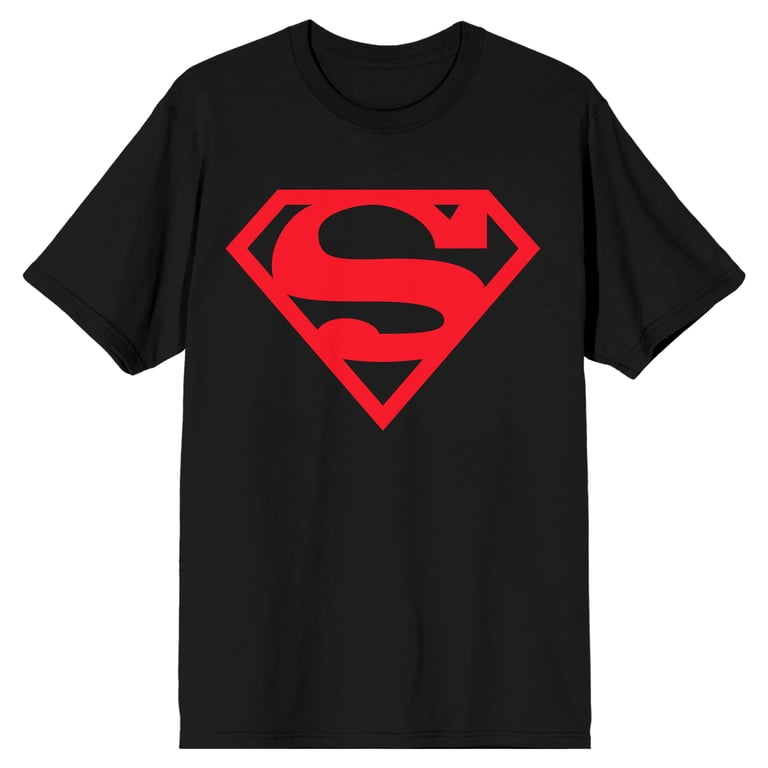 Superman Superboy Logo Men's Black Big & Tall T-shirt-5XL