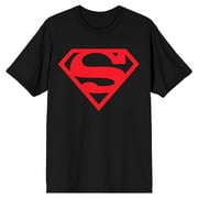 Superman Superboy Logo Mens Black Big & Tall T-shirt-XS