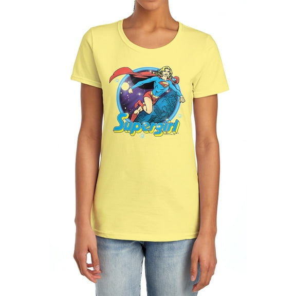 Superman Supergirl Airbrush Women's T Shirt, Banana, 2X-Large