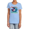 thumbnail image 1 of Superman Supergirl Airbrush Women's T Shirt, Light Blue, Medium, 1 of 6